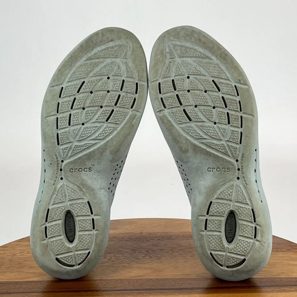 Mens Crocs Literide 360 Black Rubber‎ Mesh Casual Sneakers Shoes Size 7 M GUC